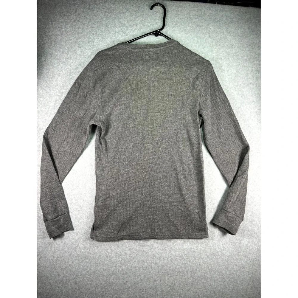Polo Ralph Lauren Sleepwear Shirt Men's Small Gray Waffle Knit Embroidered Logo